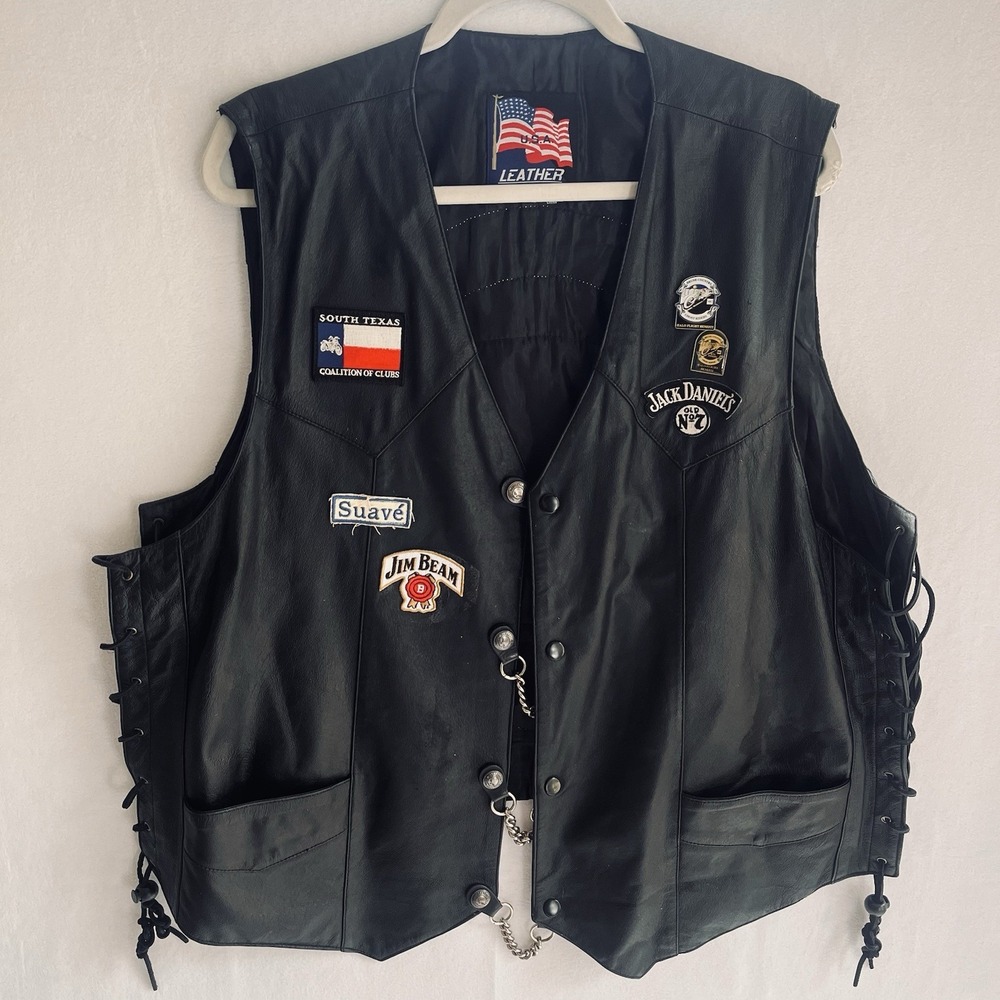 Ghost Riders MC Leather Biker Motorcycle Patch Vest XXL Brush Country
